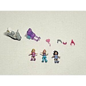 Polly Pocket 3 Mini Dolls 6 Mini Accessories Replacement Parts Imaginative‎ Play